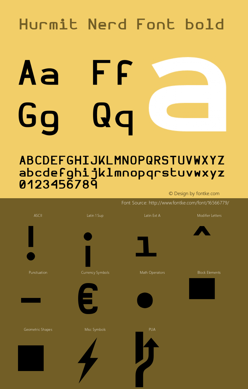 Hurmit Nerd Font bold Version 1.21;Nerd Fonts 0.8.图片样张