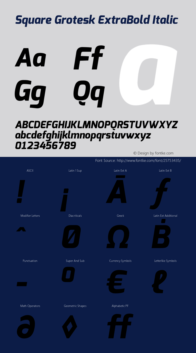 Square Grotesk ExtraBold Italic Version 1.00图片样张