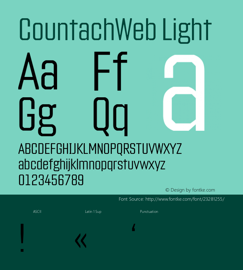 CountachWeb Light Regular Version 1.002;PS 1.2;hotconv 1.0.72;makeotf.lib2.5.5900; ttfautohint (v1.3.34-f4db)图片样张