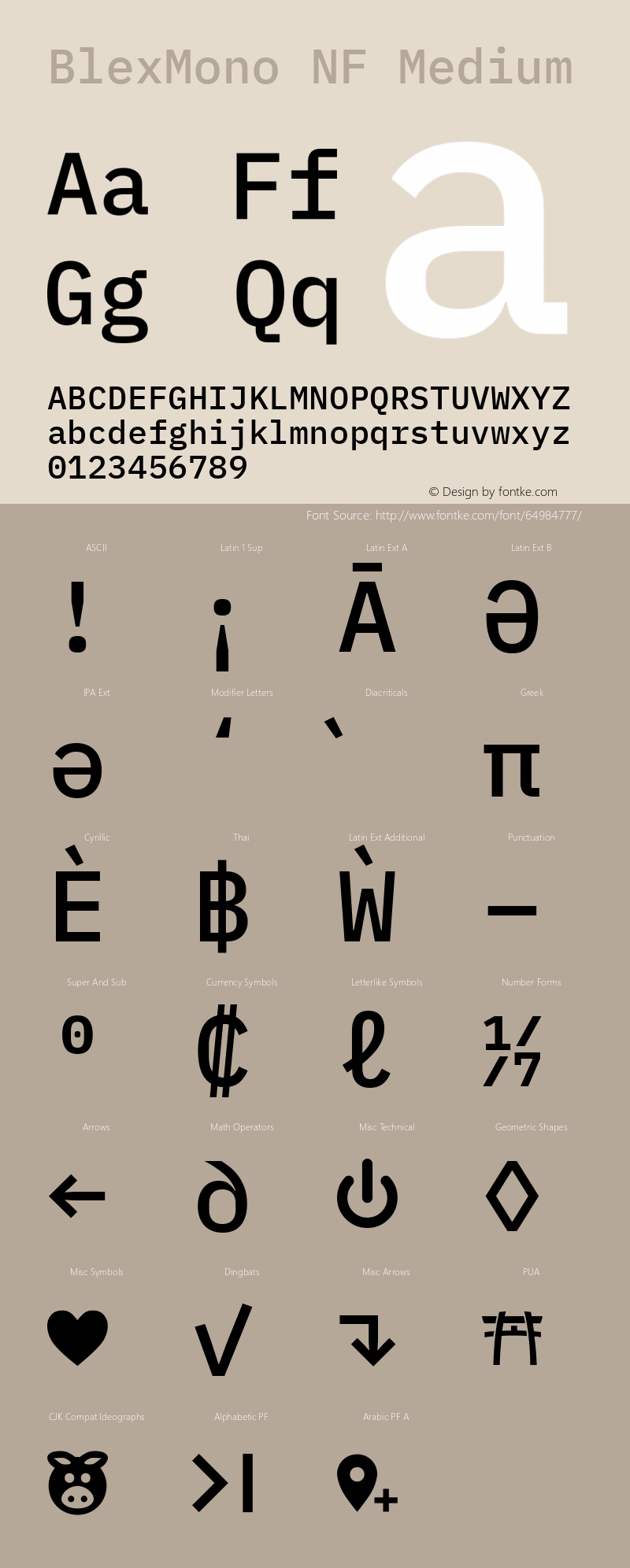 Blex Mono Medium Nerd Font Complete Mono Windows Compatible Version 2.000图片样张