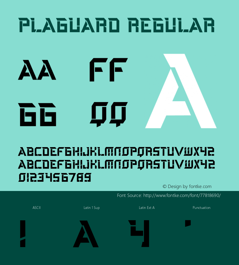 Plaguard Version 1.00;September 12, 2020;FontCreator 11.5.0.2430 64-bit图片样张