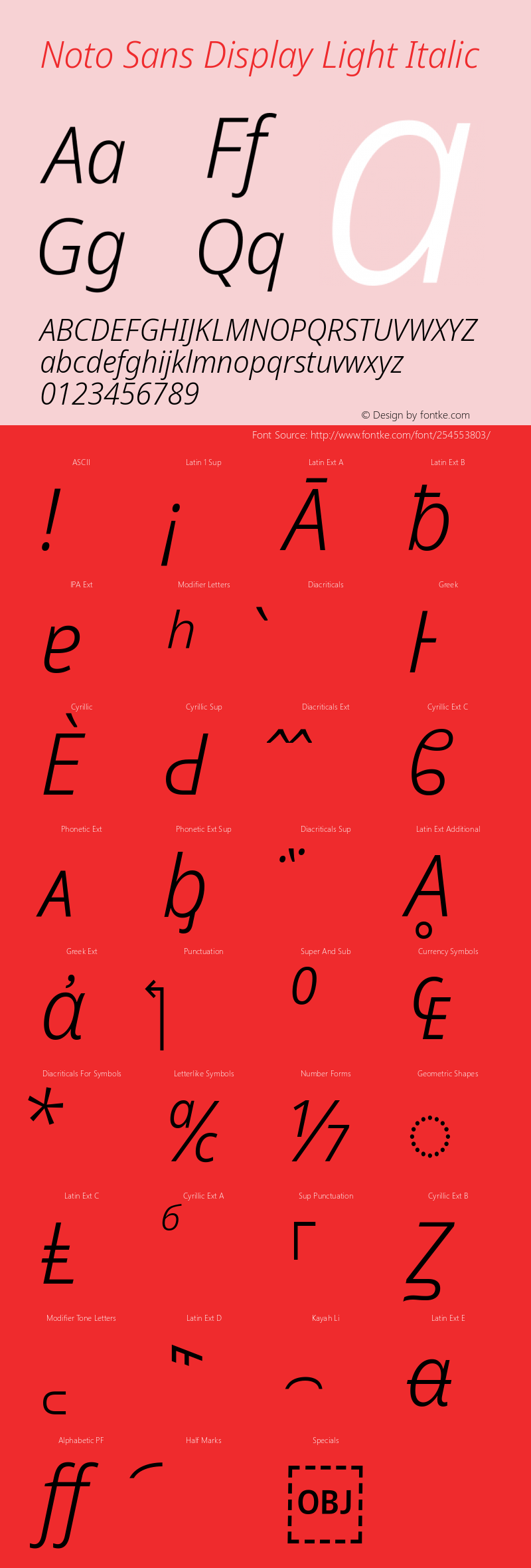 Noto Sans Display Light Italic Version 2.003图片样张