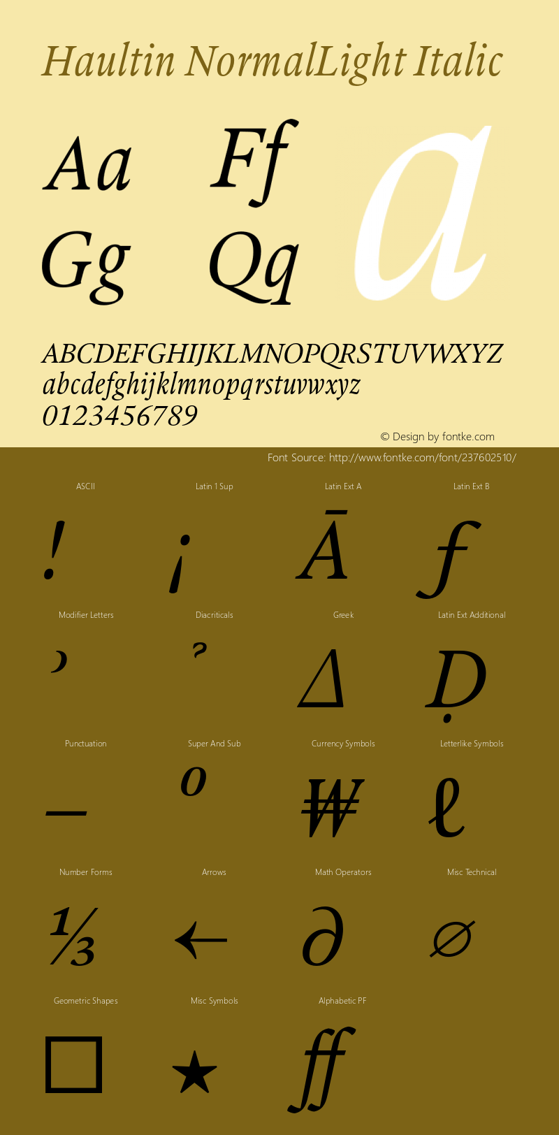 Haultin NormalLight Italic Version 1.004图片样张