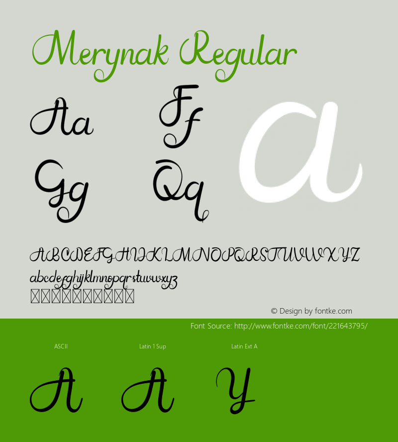 Merynak Version 1.001;Fontself Maker 3.5.4图片样张