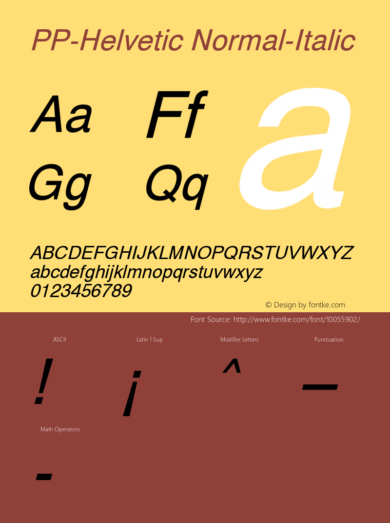 PP-Helvetic Normal-Italic 001.000图片样张