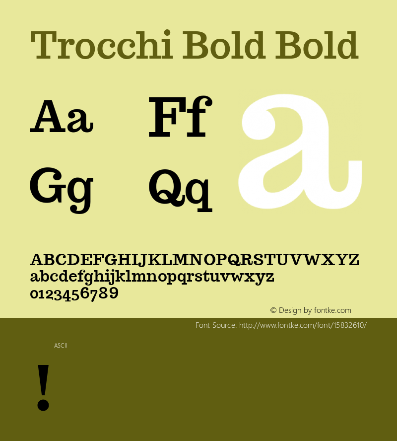 Trocchi Bold Bold Version 1.000;PS (version unavailable);hotconv 1.0.57;makeotf.lib2.0.21895 DEVELOPMENT; ttfautohint (v1.4.1)图片样张