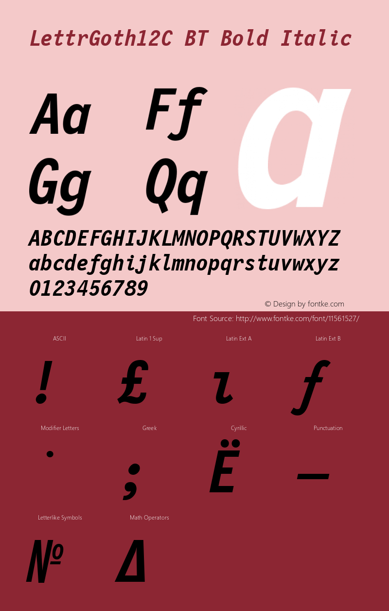 LettrGoth12C BT Bold Italic Version 001.000图片样张