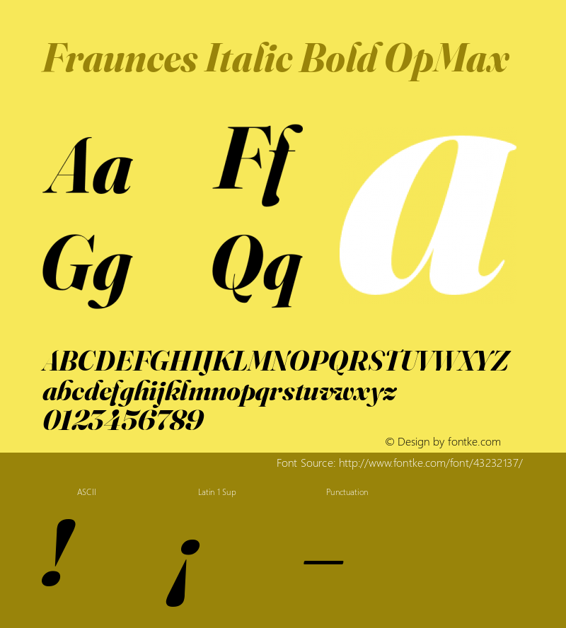 Fraunces Italic Bold OpMax Version 0.000图片样张