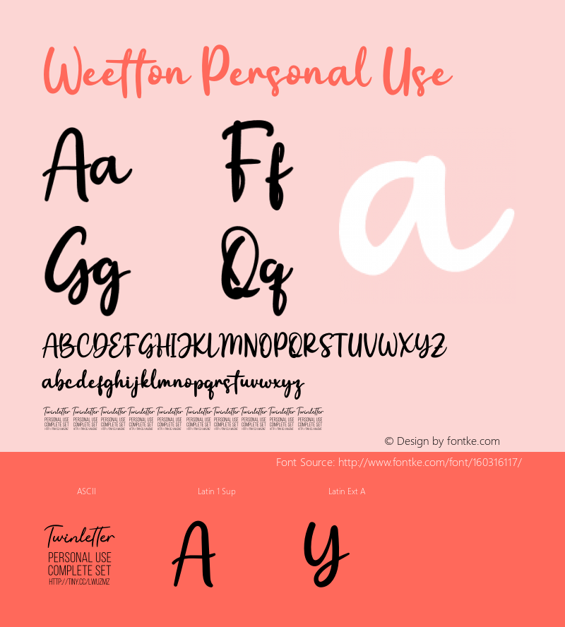 Weetton Personal Use Version 1.001;Fontself Maker 3.5.2图片样张