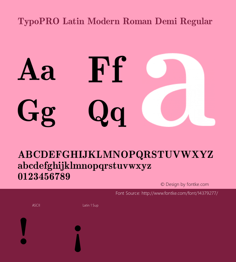 TypoPRO Latin Modern Roman Demi Regular Version 2.004;PS 2.004;hotconv 1.0.49;makeotf.lib2.0.14853图片样张