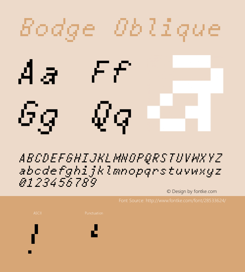 Bodge Oblique Version 1.0图片样张