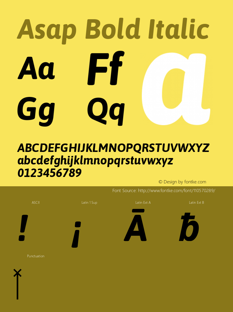 Asap Bold Italic Version 2.000; ttfautohint (v1.8)图片样张