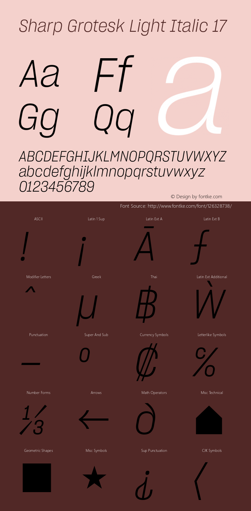 Sharp Grotesk Light Italic 17 Version 1.003图片样张