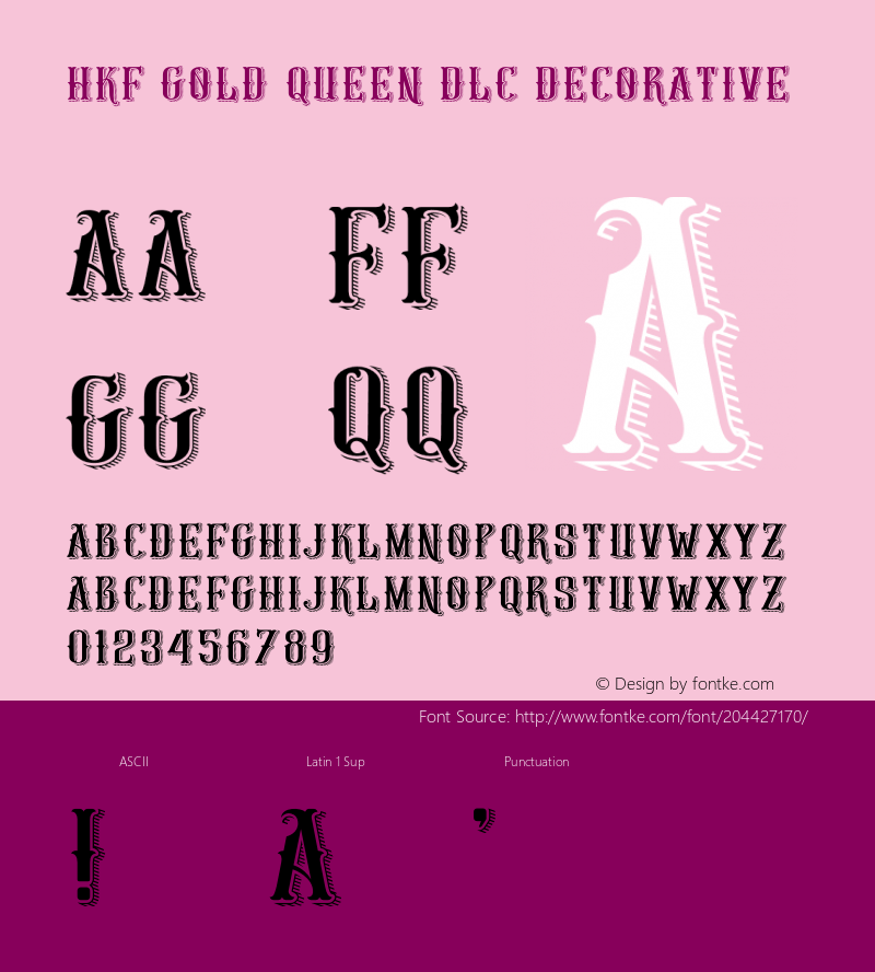 HKF Gold Queen DLC Decorative Version 1.000;hotconv 1.0.109;makeotfexe 2.5.65596图片样张