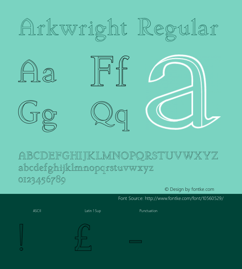 Arkwright Regular Version 1.000;PS 001.001;hotconv 1.0.38图片样张