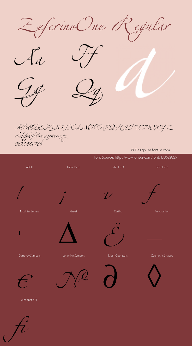 ZeferinoOne Regular OTF 1.0;PS 001.001;Core 116;AOCW 1.0 161图片样张