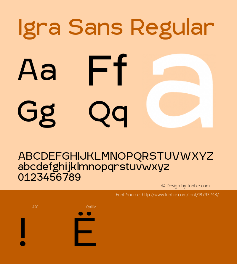 Igra Sans Regular Version 1.000; ttfautohint (v1.4.1)图片样张