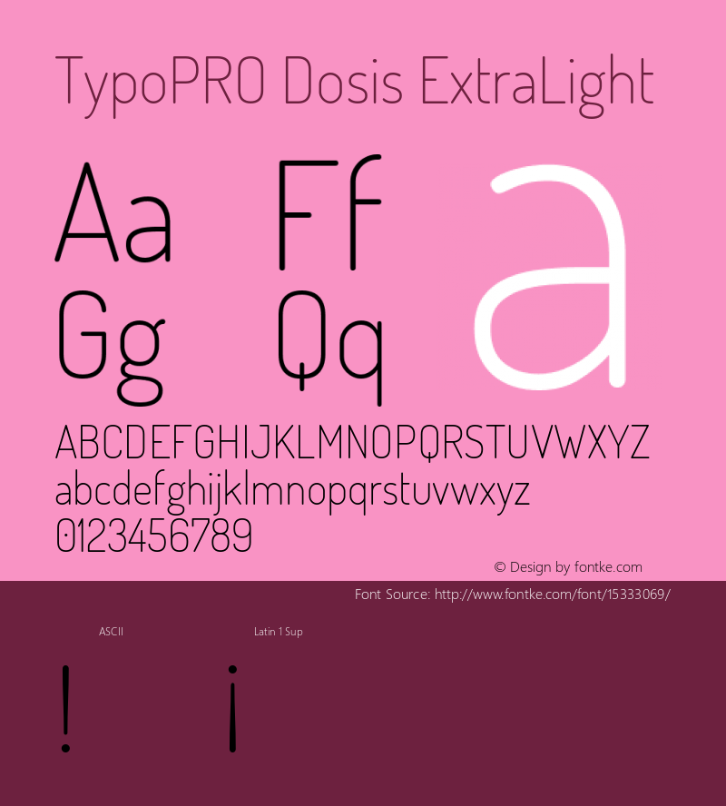 TypoPRO Dosis ExtraLight Version 1.007图片样张