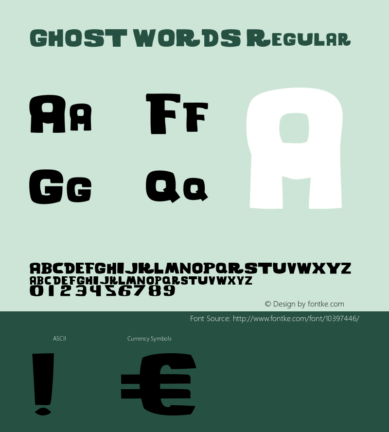 GHOST WORDS Regular Version 1.000;PS 001.001;hotconv 1.0.56图片样张