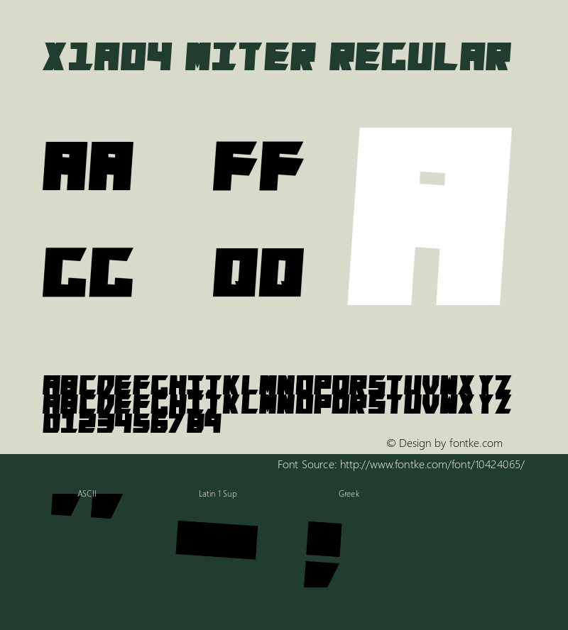 x1ao4 miter Regular Version 1.00 January 29, 2012, initial release图片样张