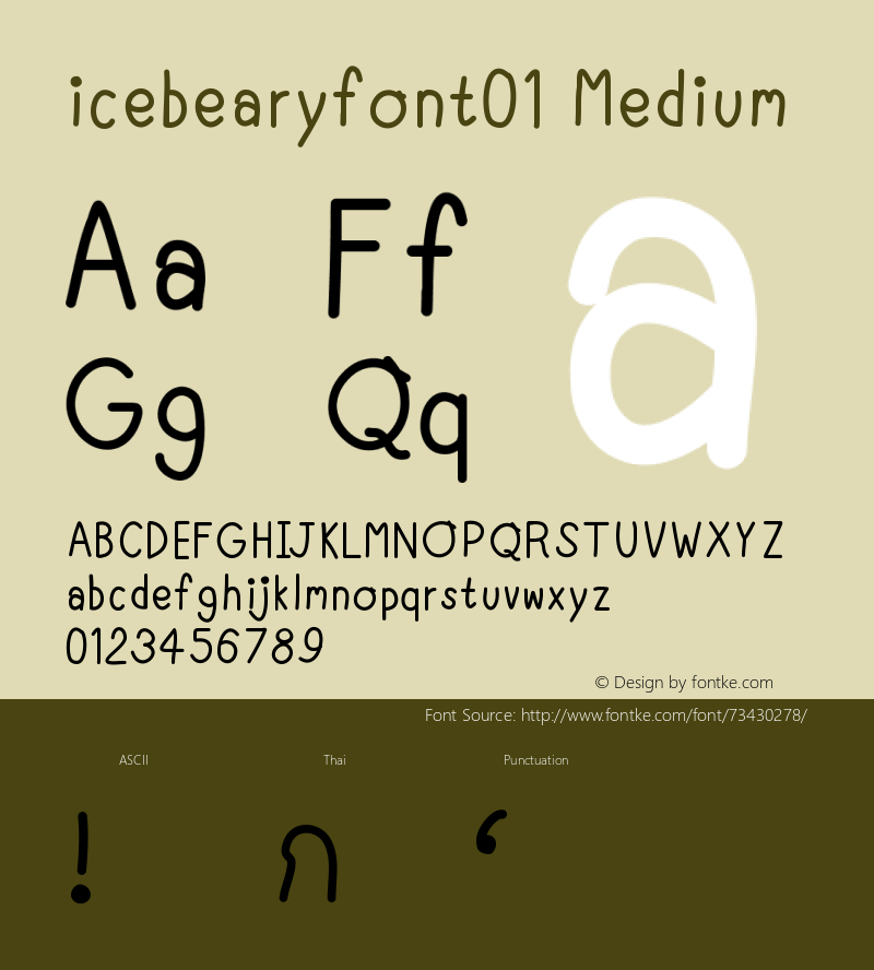 icebearyfont01 Version 001.000图片样张