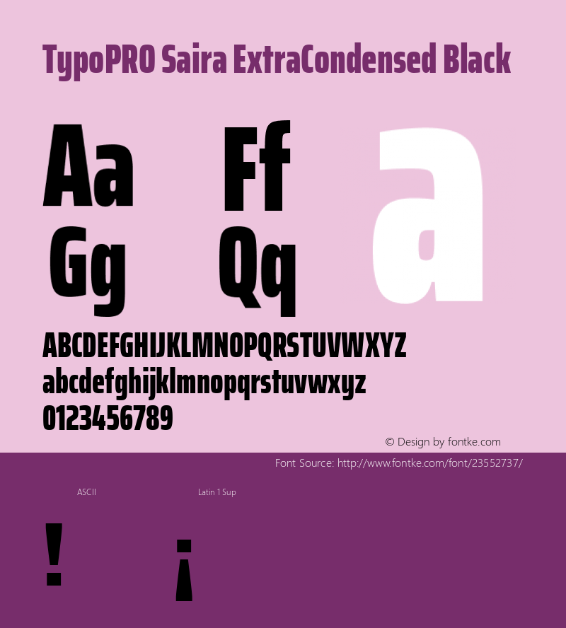 TypoPRO Saira ExtraCondensed Black Version 0.072图片样张