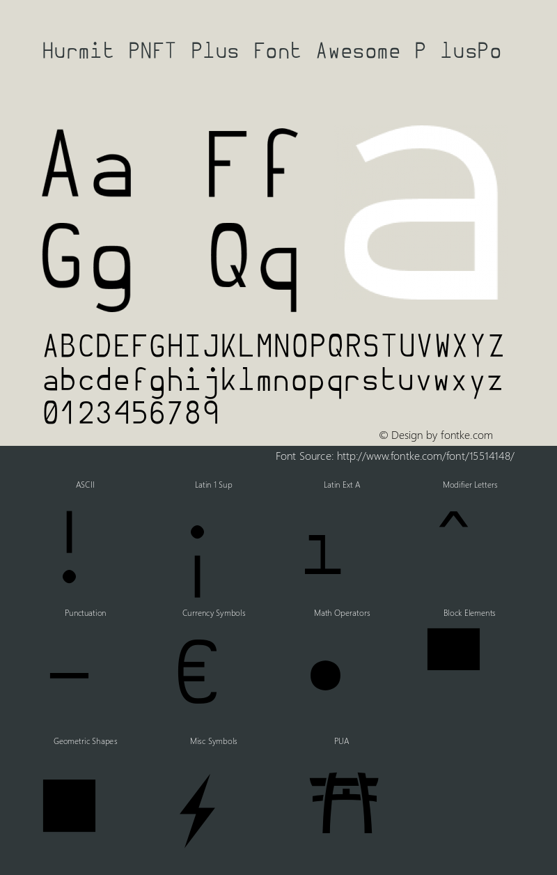 Hurmit PNFT Plus Font Awesome P lusPo Version 0.4.0图片样张