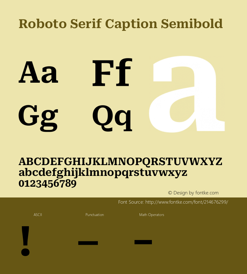 Roboto Serif Caption Semibd Version 1.001;PS 1.1;hotconv 16.6.54;makeotf.lib2.5.65590图片样张