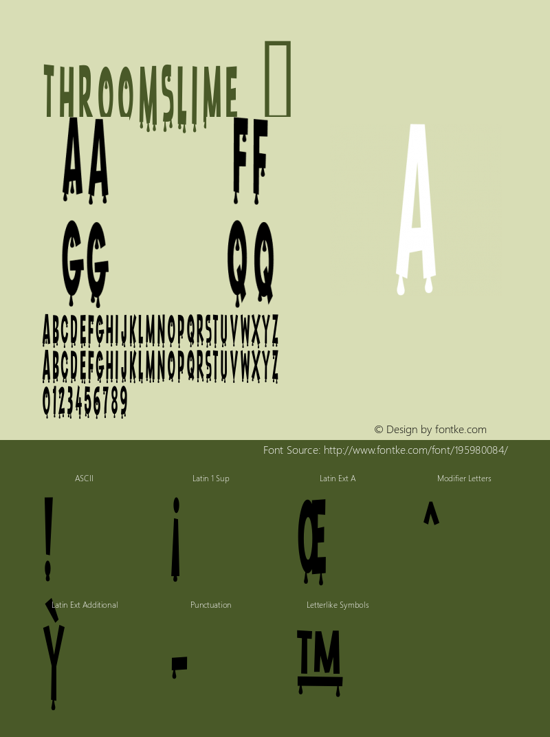 ☞Throom! Slime! 1, 2003;com.myfonts.pizzadude.throom.slime.wfkit2.26wp图片样张