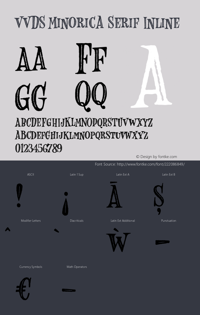 VVDS Minorica Serif Inline Version 1.000;hotconv 1.0.109;makeotfexe 2.5.65596图片样张
