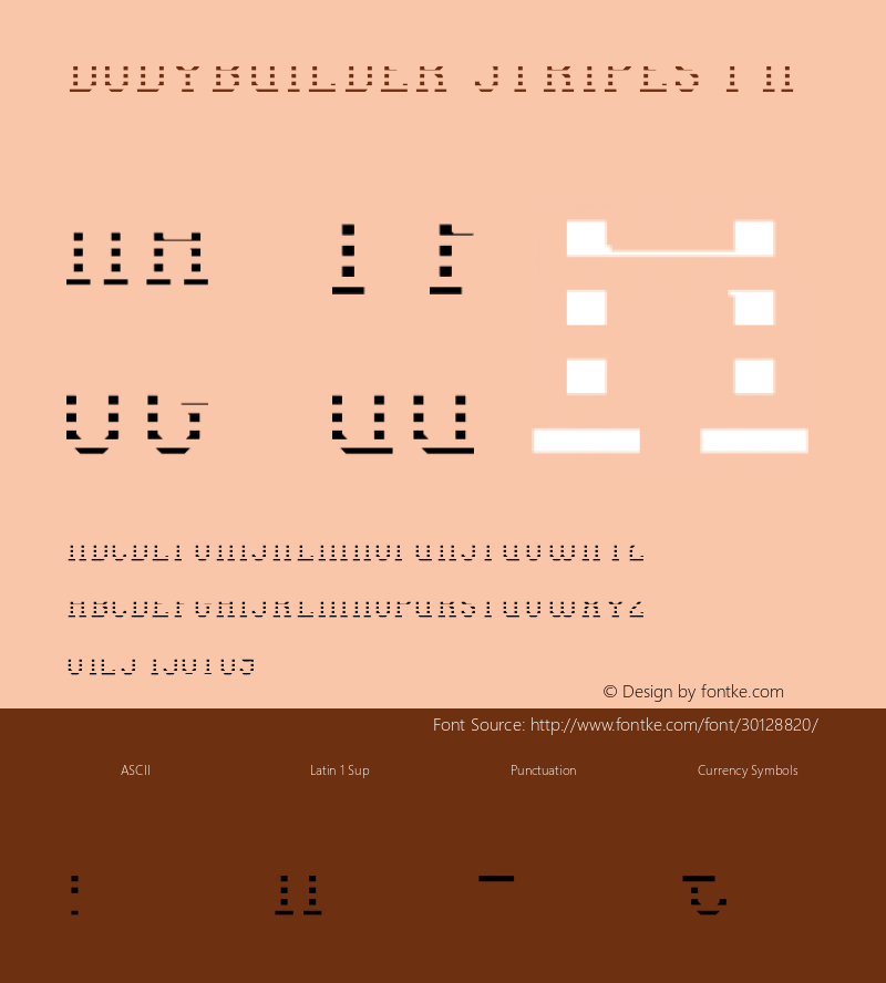 Bodybuilder Stripes FX Version 1.00;May 22, 2019;FontCreator 11.5.0.2430 64-bit图片样张