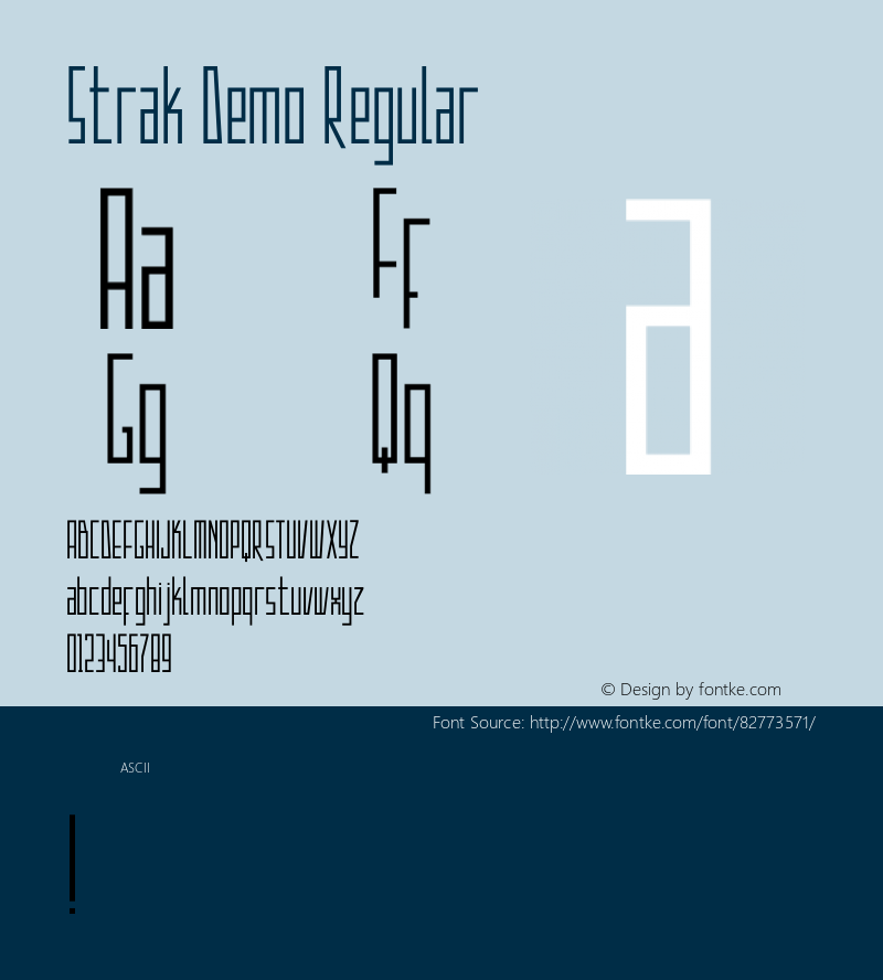 Strak Demo Version 1.00;September 3, 2020;FontCreator 13.0.0.2683 64-bit图片样张