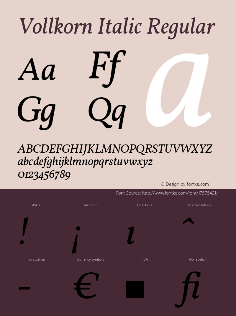 Vollkorn Italic Regular Version 2.001图片样张