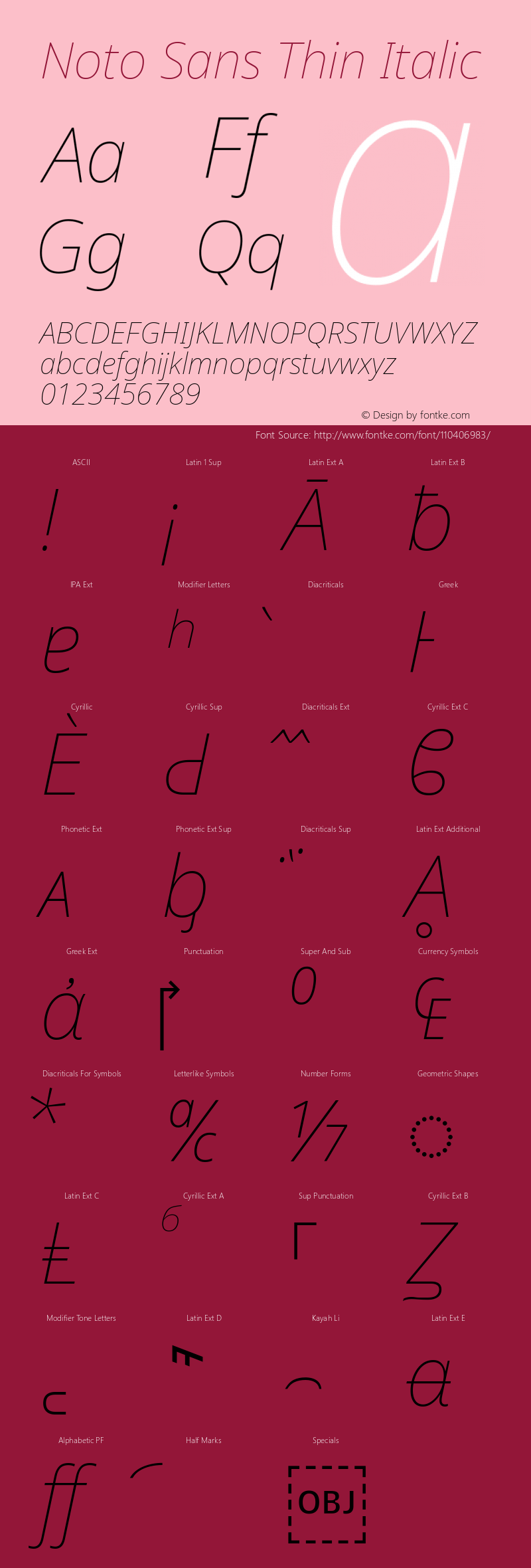 Noto Sans Thin Italic Version 2.004; ttfautohint (v1.8.3) -l 8 -r 50 -G 200 -x 14 -D latn -f none -a qsq -X 