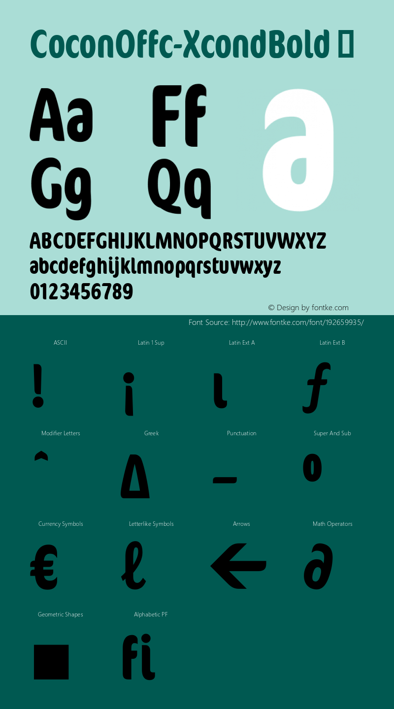 ☞Cocon Offc Xcond Bold Version 7.504; 2009; Build 1003;com.myfonts.easy.fontfont.ff-cocon.offc-extra-condensed-bold.wfkit2.version.3XR9图片样张