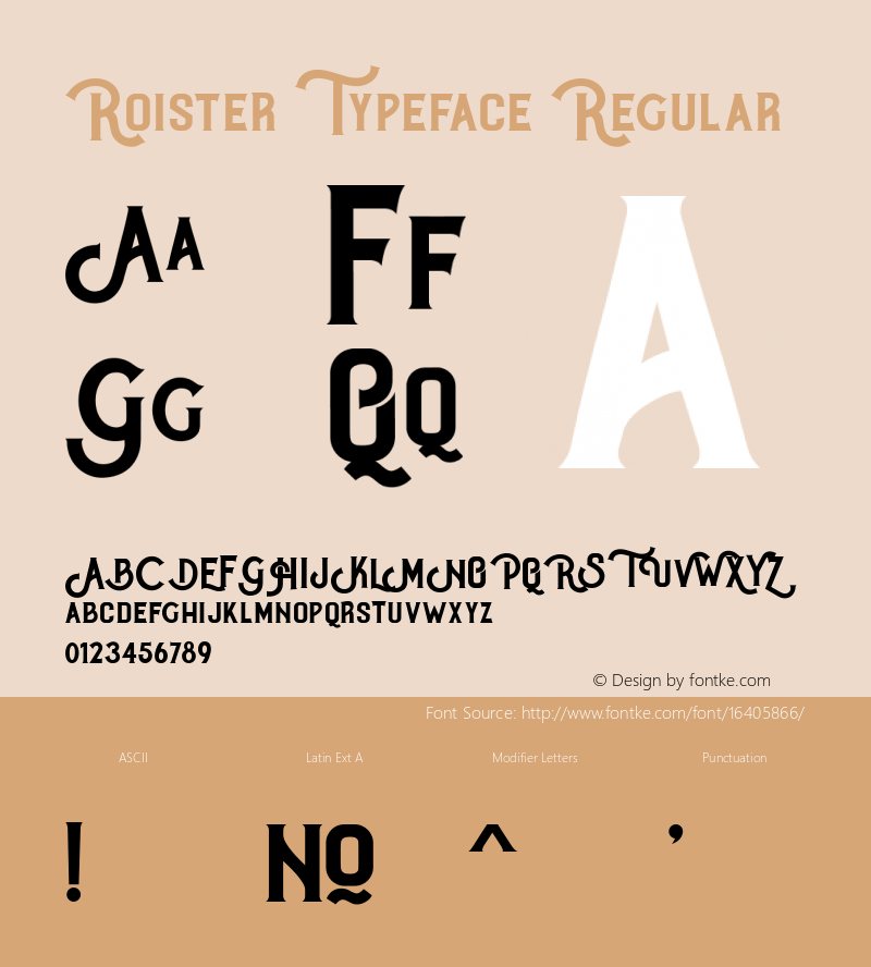 Roister Typeface Regular Version 1.000图片样张