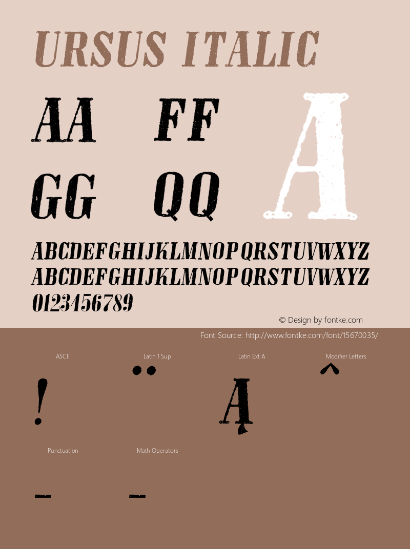 Ursus Italic Version 1.000; 2013图片样张