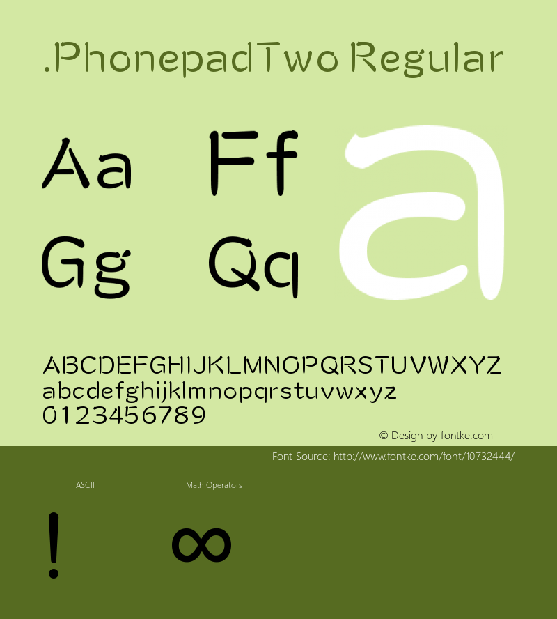 .PhonepadTwo Regular 6.1d5e1图片样张