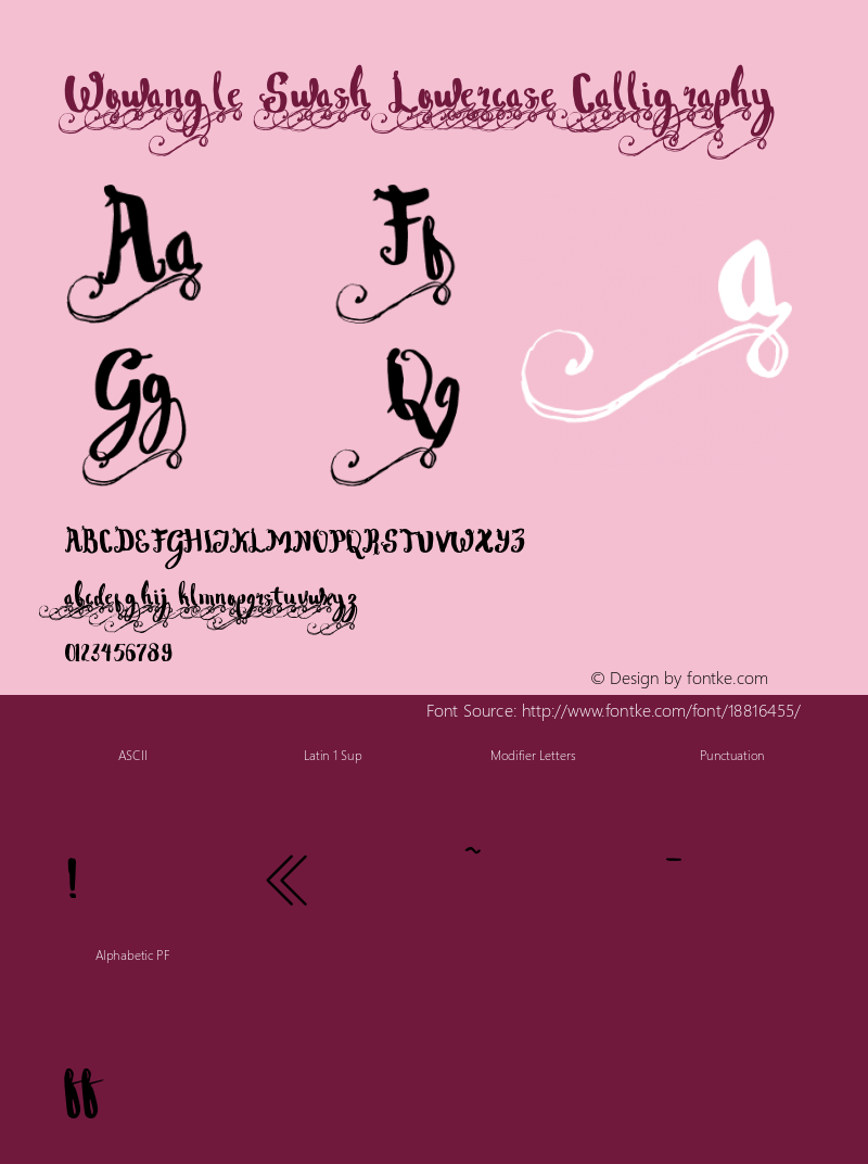 Wowangle Swash Lowercase Calligraphy 1.000图片样张