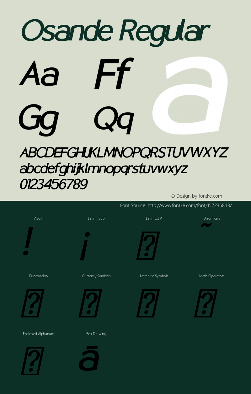 Osande W05 Medium Italic Version 1.00图片样张