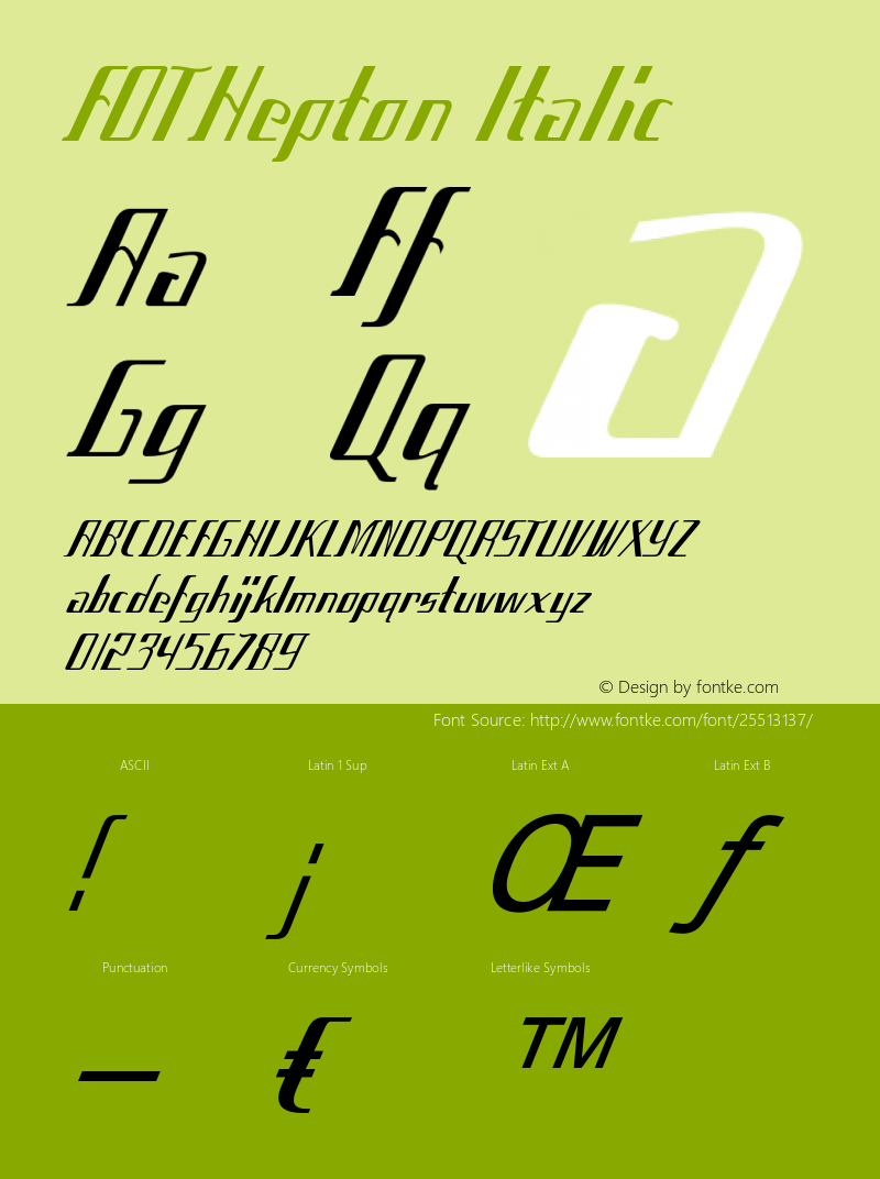 FOTHepton-Italic Version 1.000图片样张