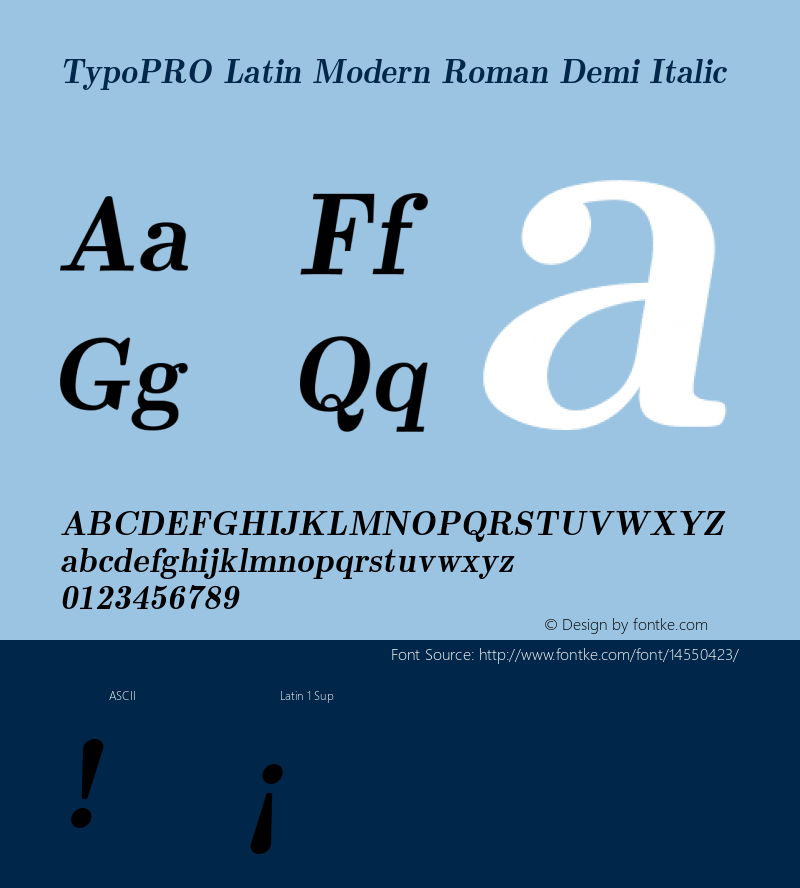 TypoPRO Latin Modern Roman Demi Italic Version 2.004;PS 2.004;hotconv 1.0.49;makeotf.lib2.0.14853图片样张