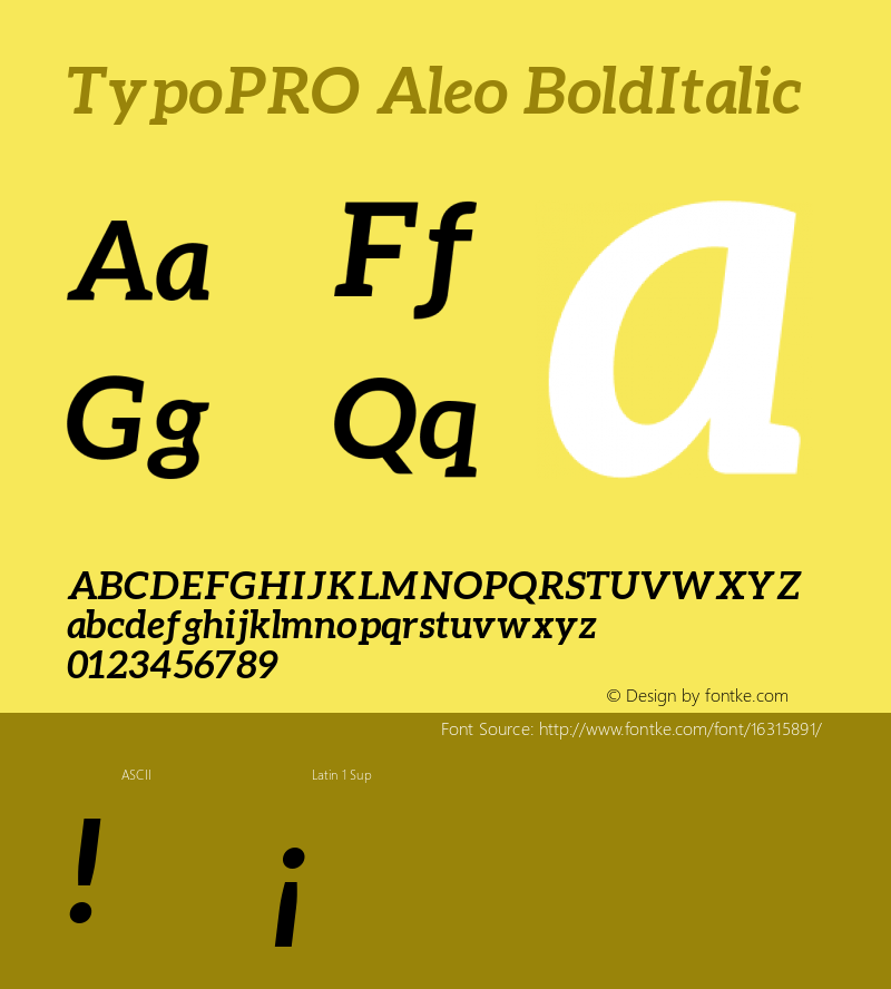 TypoPRO Aleo BoldItalic Version 1.1图片样张