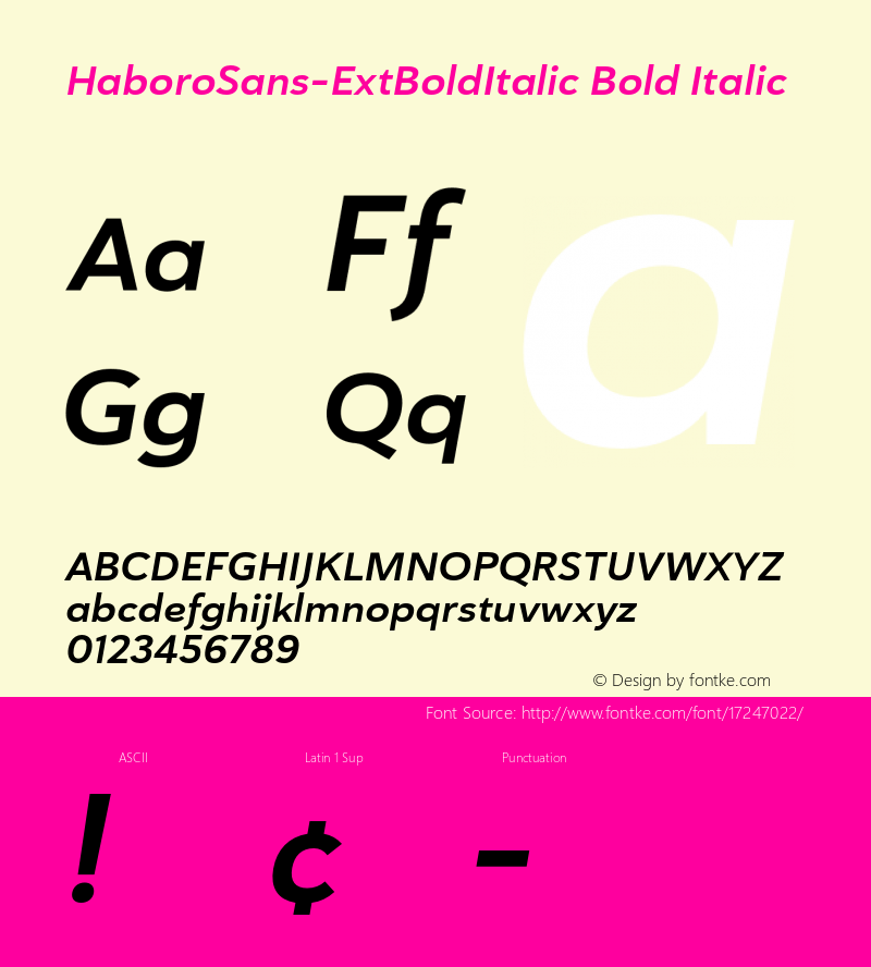 HaboroSans-ExtBoldItalic Bold Italic Version 1.0图片样张