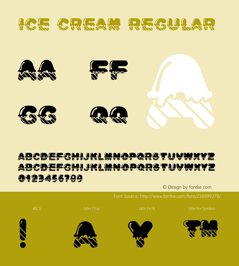 Ice Cream Version 1.002;Fontself Maker 3.5.1图片样张