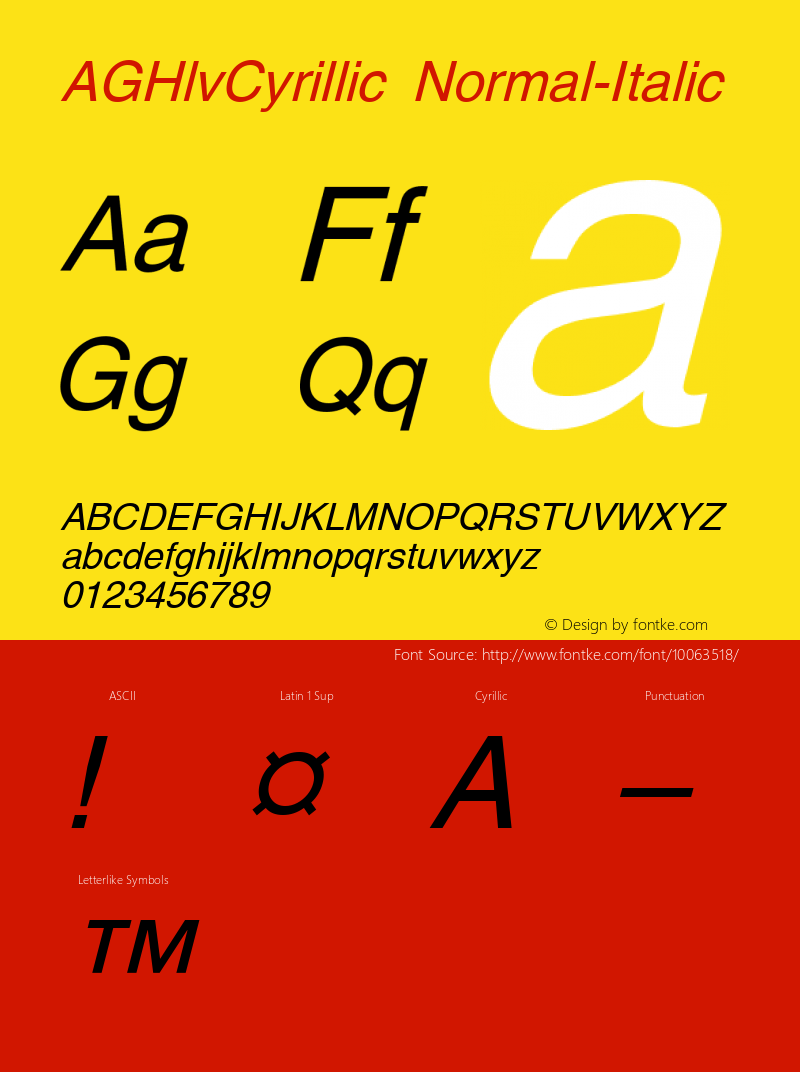 AGHlvCyrillic Normal-Italic 1.000图片样张