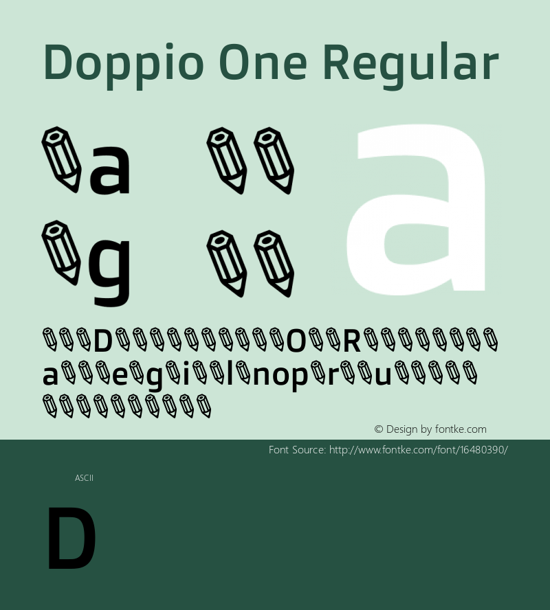 Doppio One Regular Version 1.002图片样张