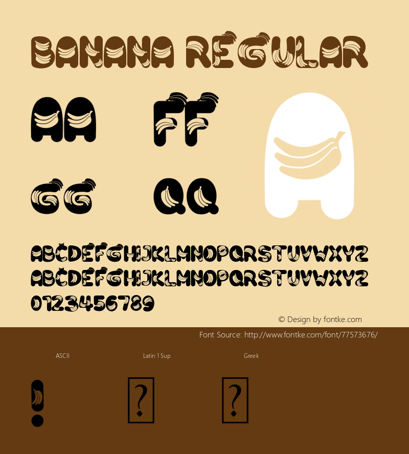 Banana Version 1.00;June 24, 2020;FontCreator 11.5.0.2427 32-bit图片样张