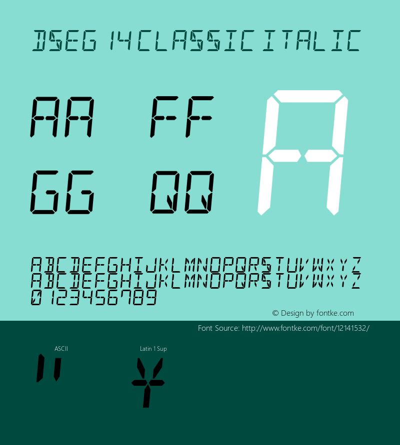 DSEG14 Classic Italic Version 0.1图片样张