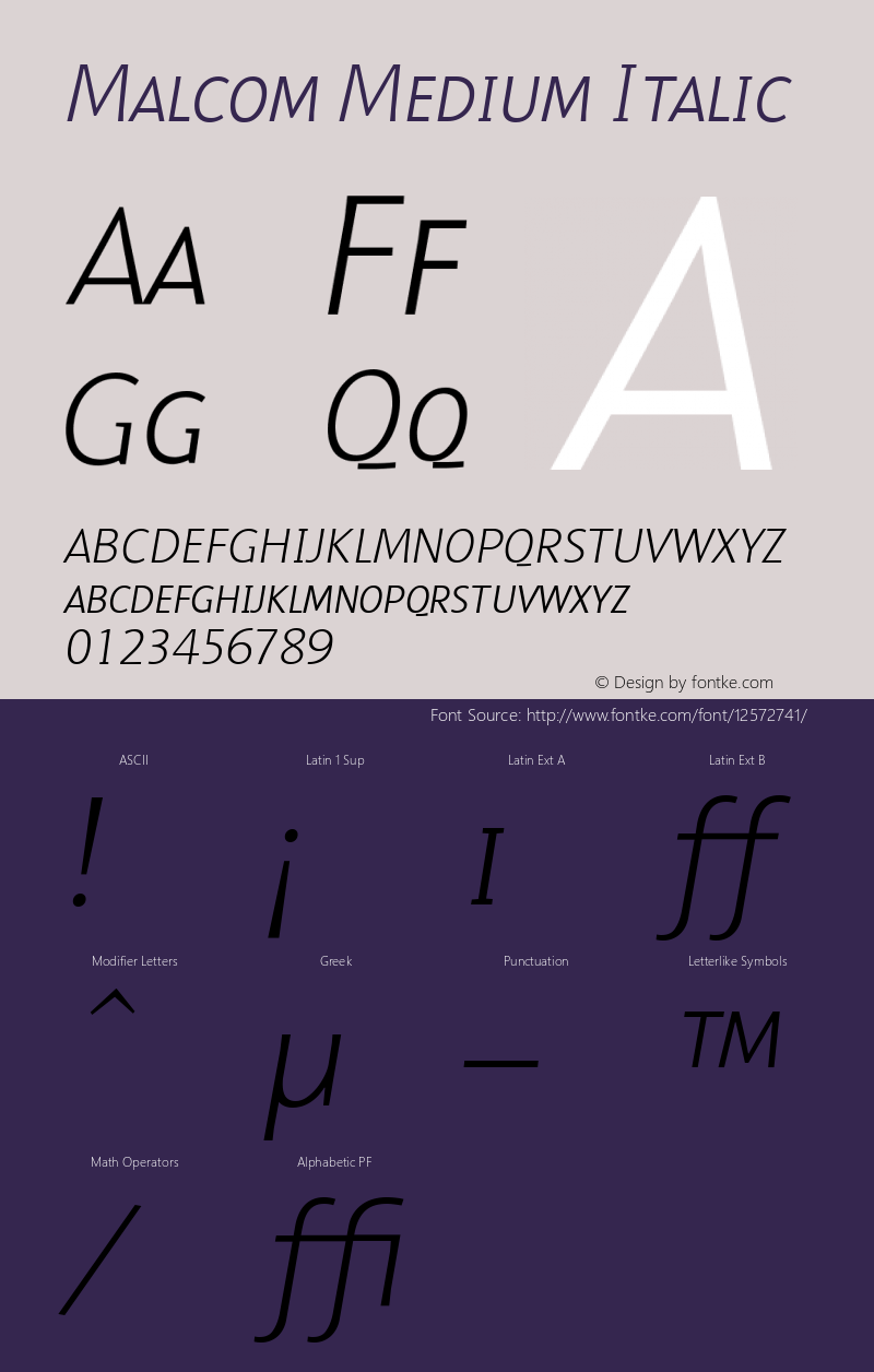 Malcom Medium Italic 001.000图片样张